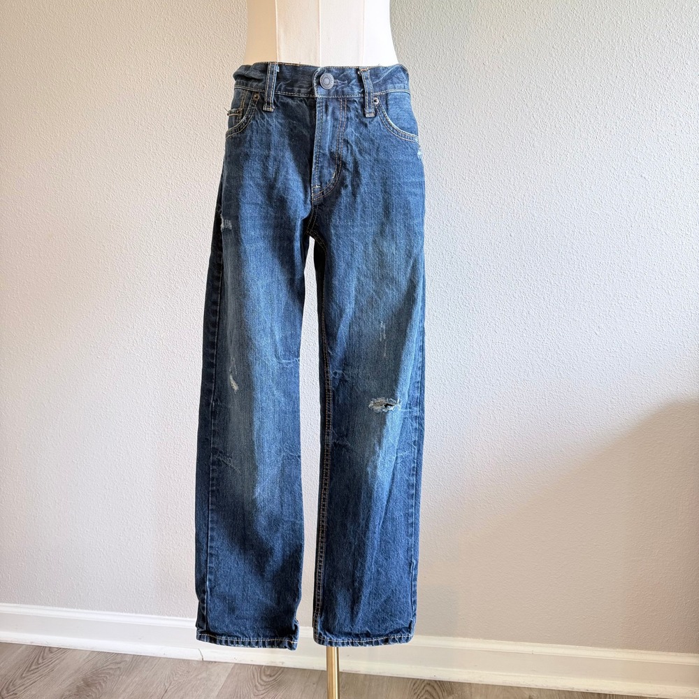 Aeropostale Essex Straight Leg Jeans Mens 28x28 Blue Distressed Y2K Denim